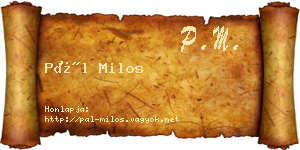 Pál Milos névjegykártya